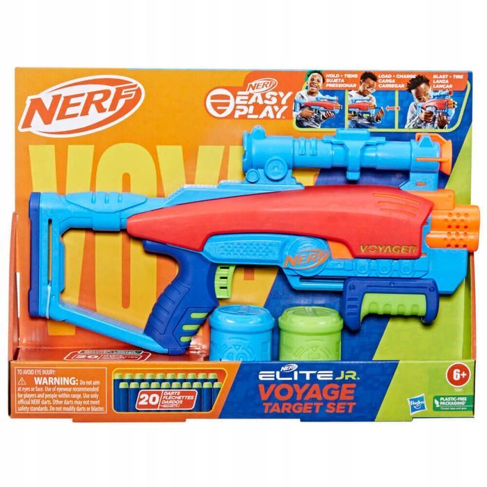 pistolet nerf elite junior voyager taget set zestaw z celami f6361
