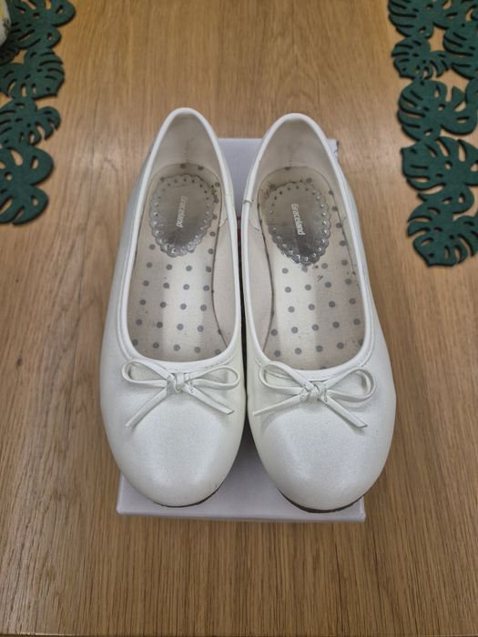 Balerinki, białe, komunia