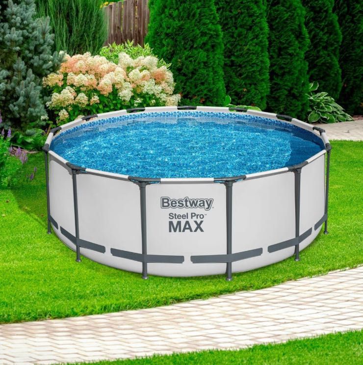 Basen 457 x 107 cm BESTWAY Steel Pro Max ogrodowy stelażowy pompa NOWY