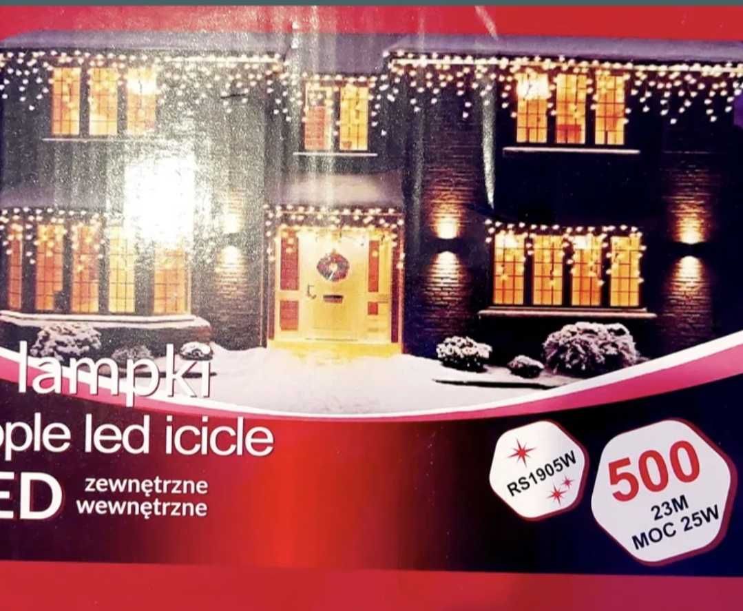Kurtyna 500led ciepły biały z fleszem