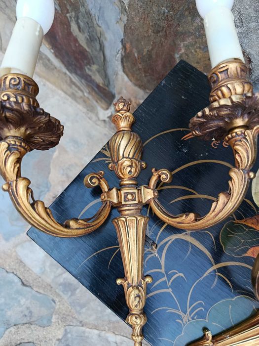 Candeeiros apliques Bronze Luís XV 27 cm Antigos