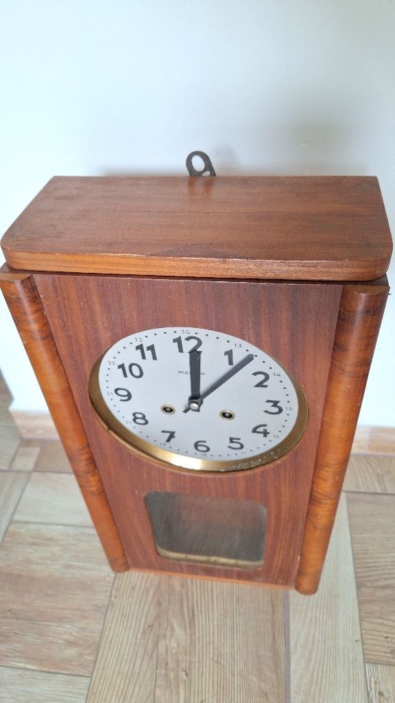 Zegar ścienny Metron PRL – drewno, vintage