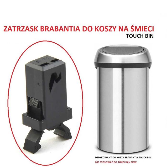 zatrzask ORYGINAŁ 2 sztuki - zastosowanie kosz Brabantia Touch Bin