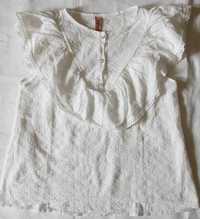S 36 biała bawełniana koronka haftowa bluzka Zeta Otto