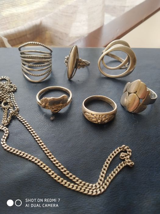 Изделия из серебра, кольца разных размеров