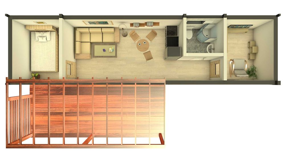 dom modułowy, domek mobilny, domek letniskowy, domek całoroczny