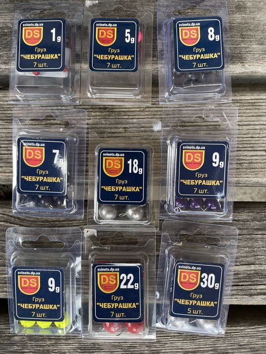 Розпродаж залишків свинцевих грузів та гачків