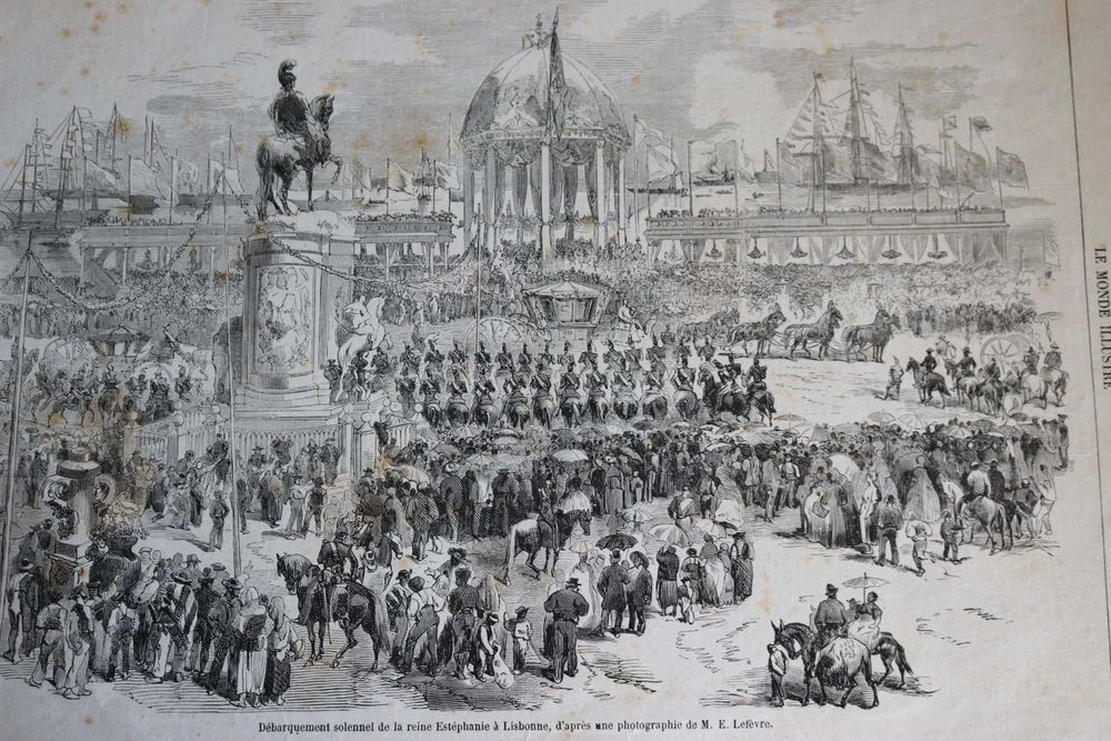 Chegada a Lisboa da Rainha D. Estefânia, mulher de D. Pedro V 1858