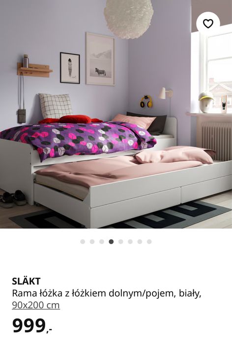 Łóżko IKEA Slakt dla rodzeństwa 90x200 cm dziecięce młodzieżowe Vox