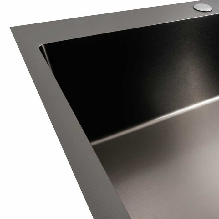 Кухонна мийка VALESO Handmade PVD 70*50 чорна (сифон круглий, 3,0/0,8)