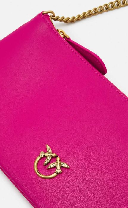 Torebka Pinko różowa skórzana nowa kopertówka