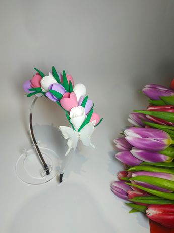 Обруч тюльпана, обруч підсніжник, квітковий обруч, весняний обруч.