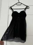 koszulka bielizna nocna czarna push-up w stylu bardotka 75B H&M