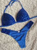 Kostium kąpielowy Calzedonia S 80B/75C/70D Cannes blue z cekinami