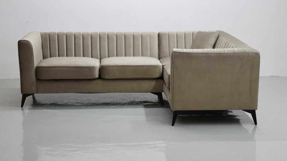 TŁL Narożnik nowoczesny design ciemny beż VELLUTO 3 MIKA kanapa sofa