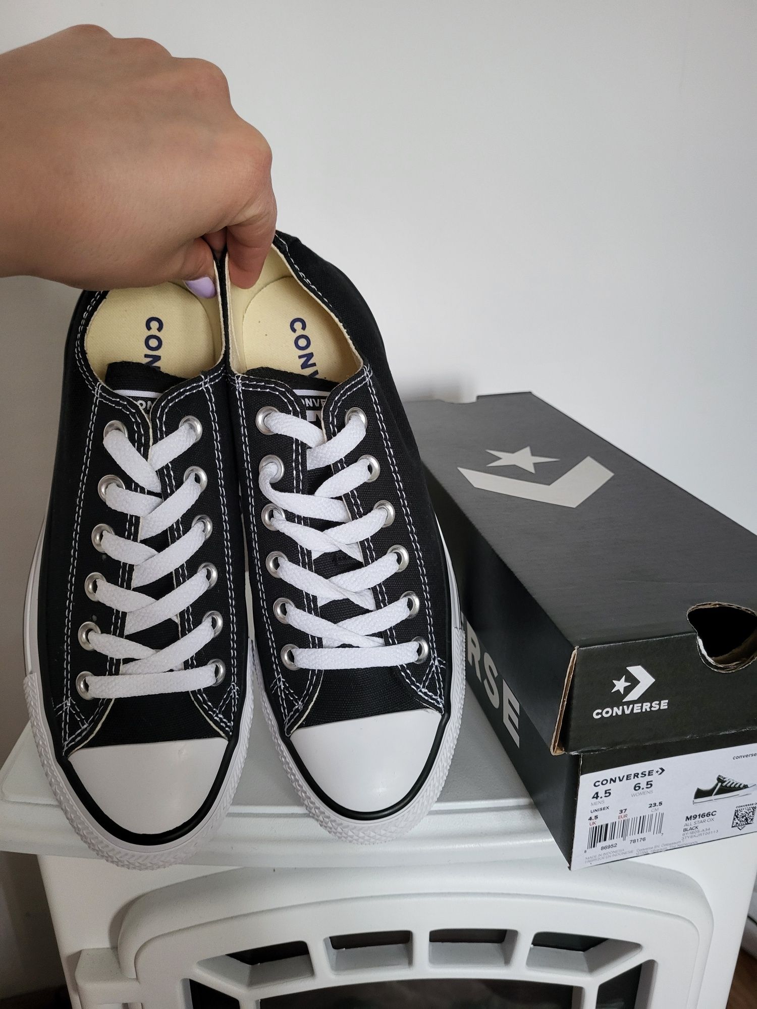 Converse czarne trampki 37