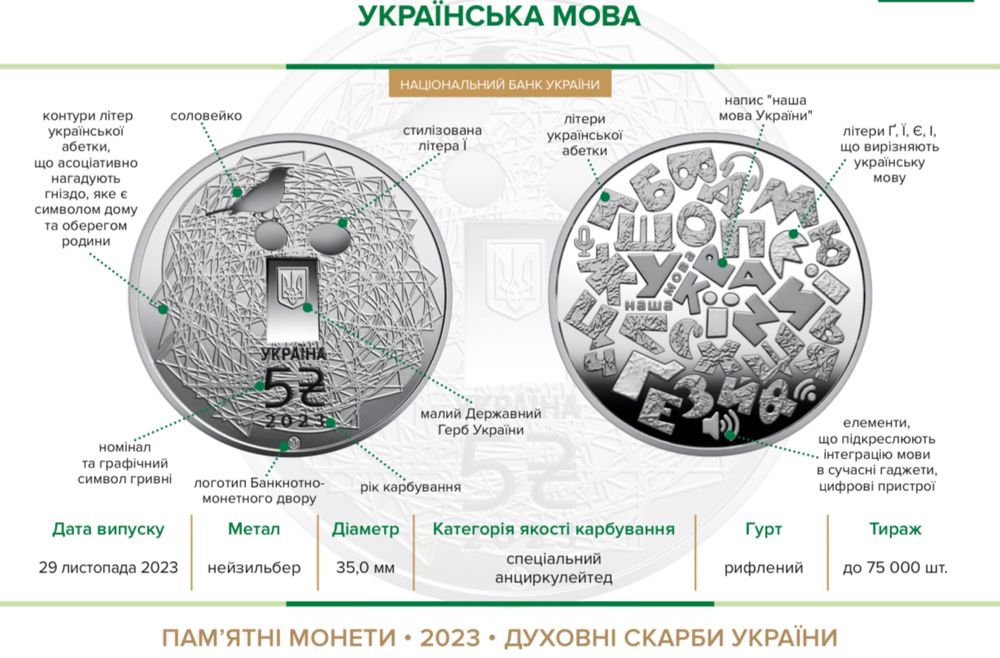 монета Українська мова НБУ