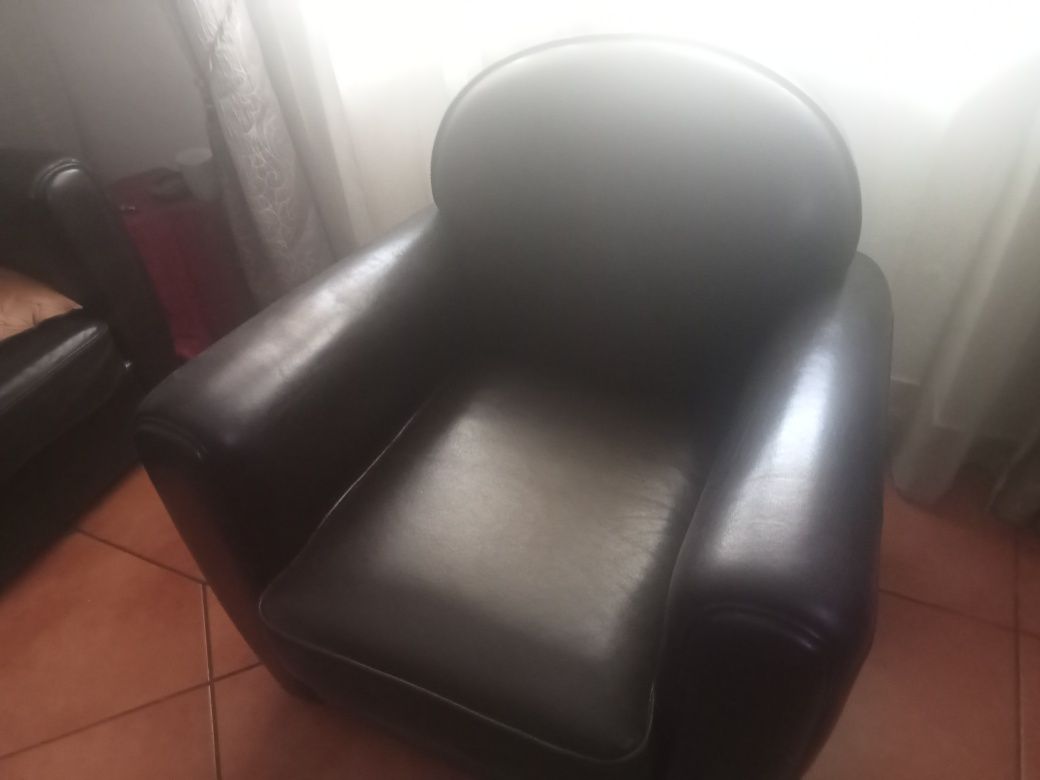 Vendo  Conjunto Sofás em Pele