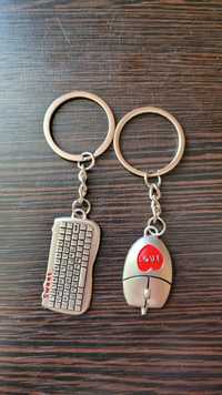 Чудові парні брелоки, підвіски для ключів мишка + клавіатура