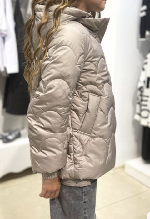 Куртка осіння сіро-пудрового кольору 152 розмір