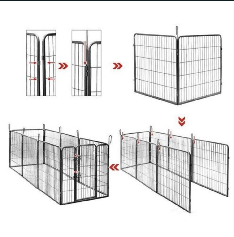 Kojec klatka dla psow 80 x 80 cm 8 paneli kennel