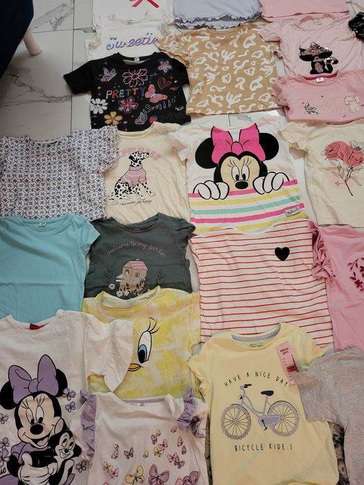 Zestaw/Koszulki krótki rękaw dla dziewczynki roz 129/134