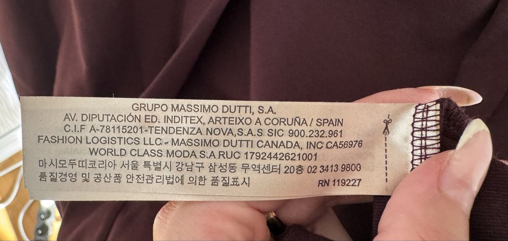 Sukienka damska bordo burgund bawełna Massimo Dutti rozmiar M