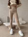 La manuel dopasowane legginsy truth beżowe XS M