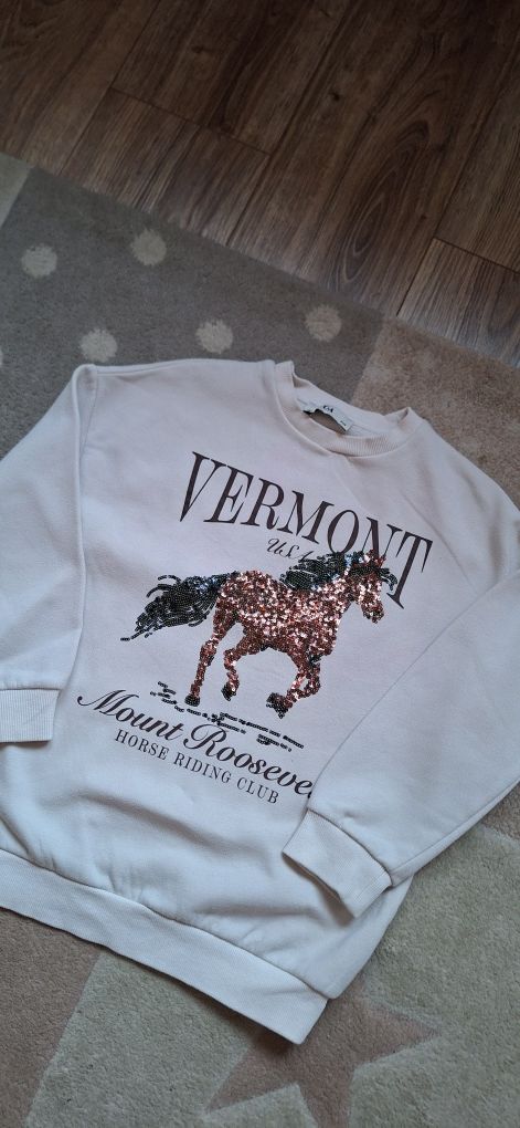 Bluza dla dziewczynki C&A rozm. 134 cekiny konie