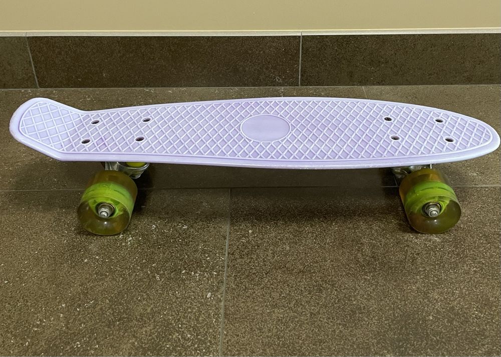 Пенні борд скейт з сяючими колесами, фіолетовий