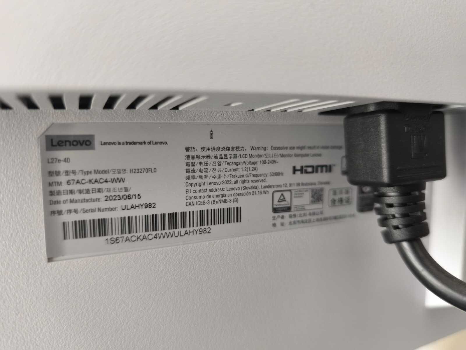 Monitor Lenovo 27 Polegadas