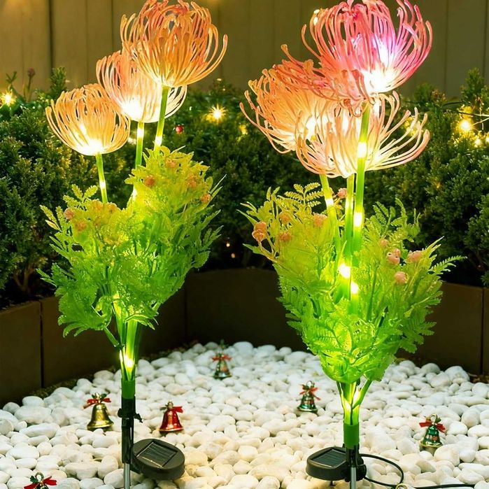 Joysing solarne lampy kwiatowe na zewnątrz do ogrodu 2 szt. lamp