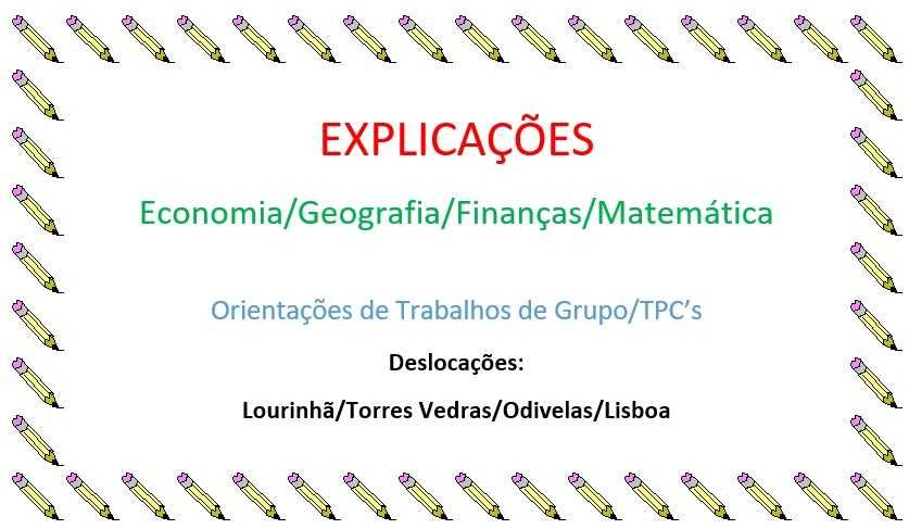 Explicações de Economia, Finanças, Geografia e Matemática