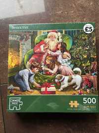 Puzzle Corner Piece Santa's Visit nowe 500