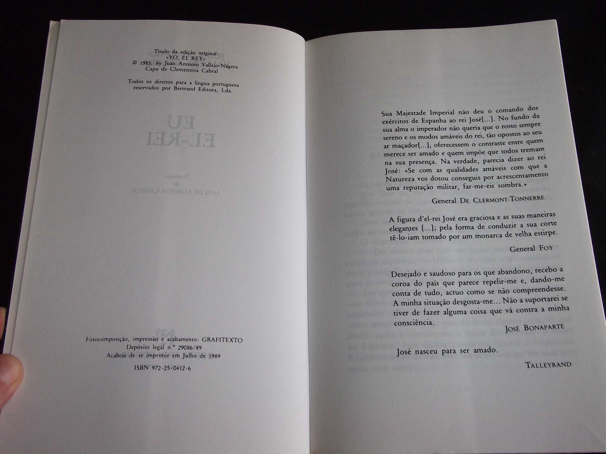Livro Eu El-Rei Juan Antonio Vallejo-Nágera Bertrand