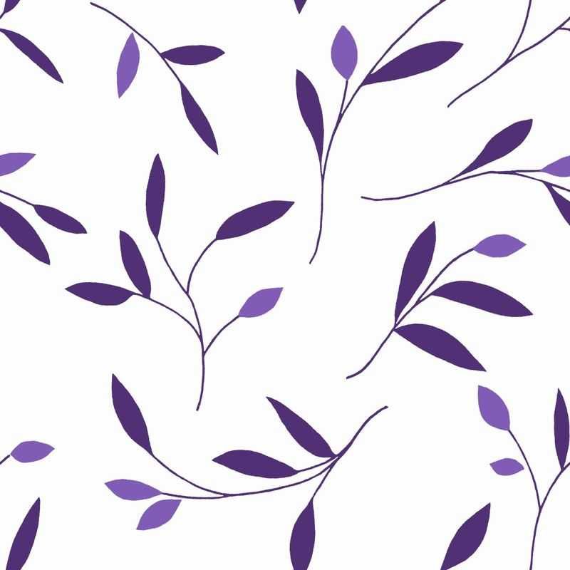 Tkanina dekoracyjna fioletowe listki (zasłony, poduszki, obrusy)