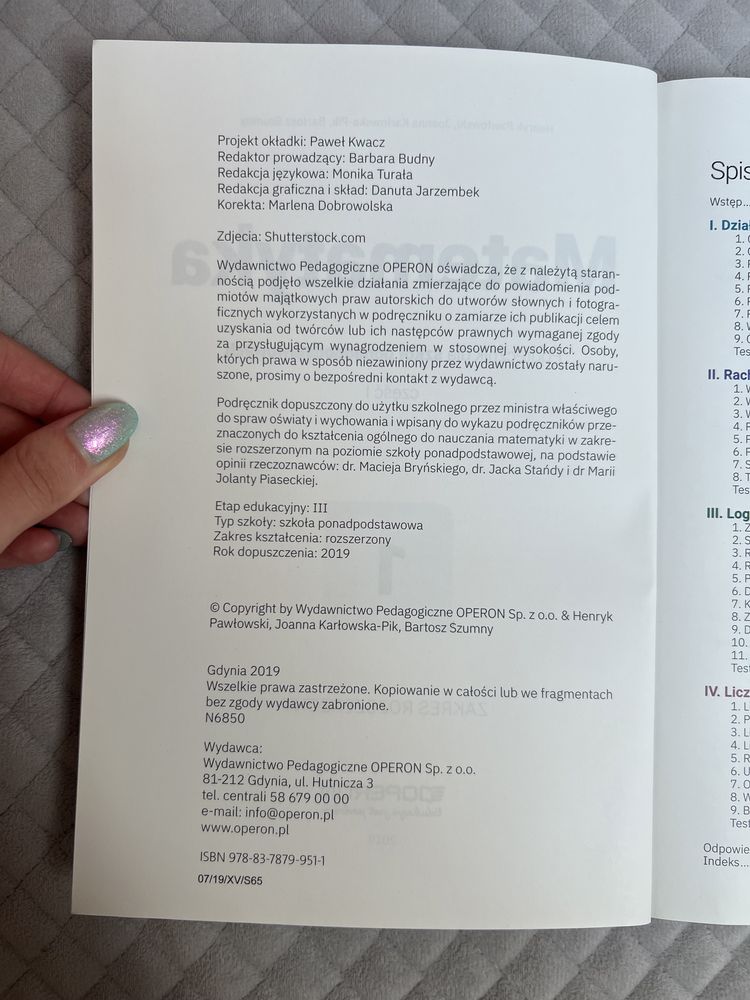 Matematyka Operon Podręcznik Zakres rozszerzony Część 1 2019