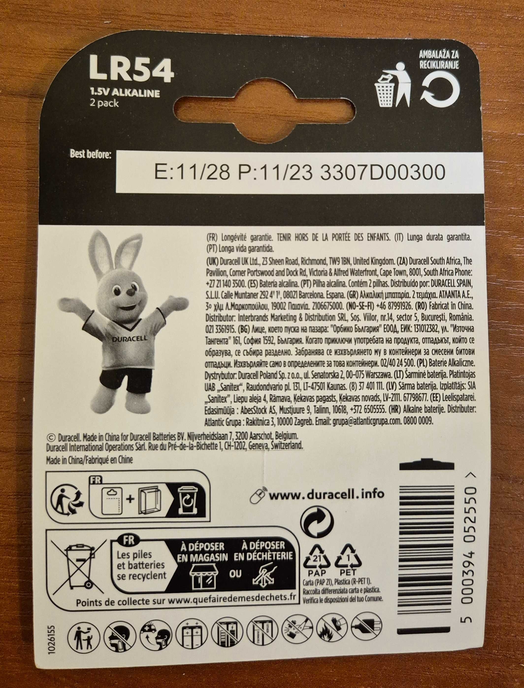 Bateria alkaliczna DURACELL LR54 opakowanie 2 sztuki