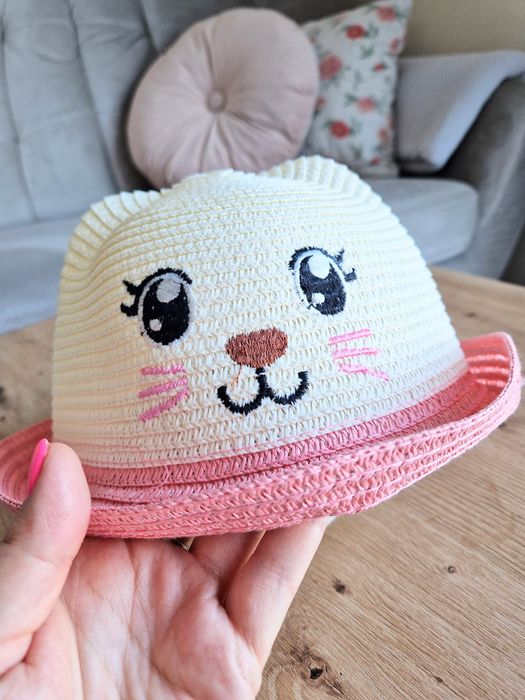 Wiosenny letni kapelusz słomkowy dla dziewczynki 2-5 lat nowy