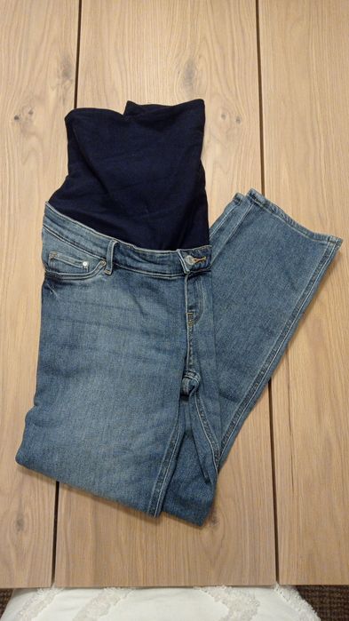 Jeansy spodnie ciążowe z gumą rurki h&m mama M