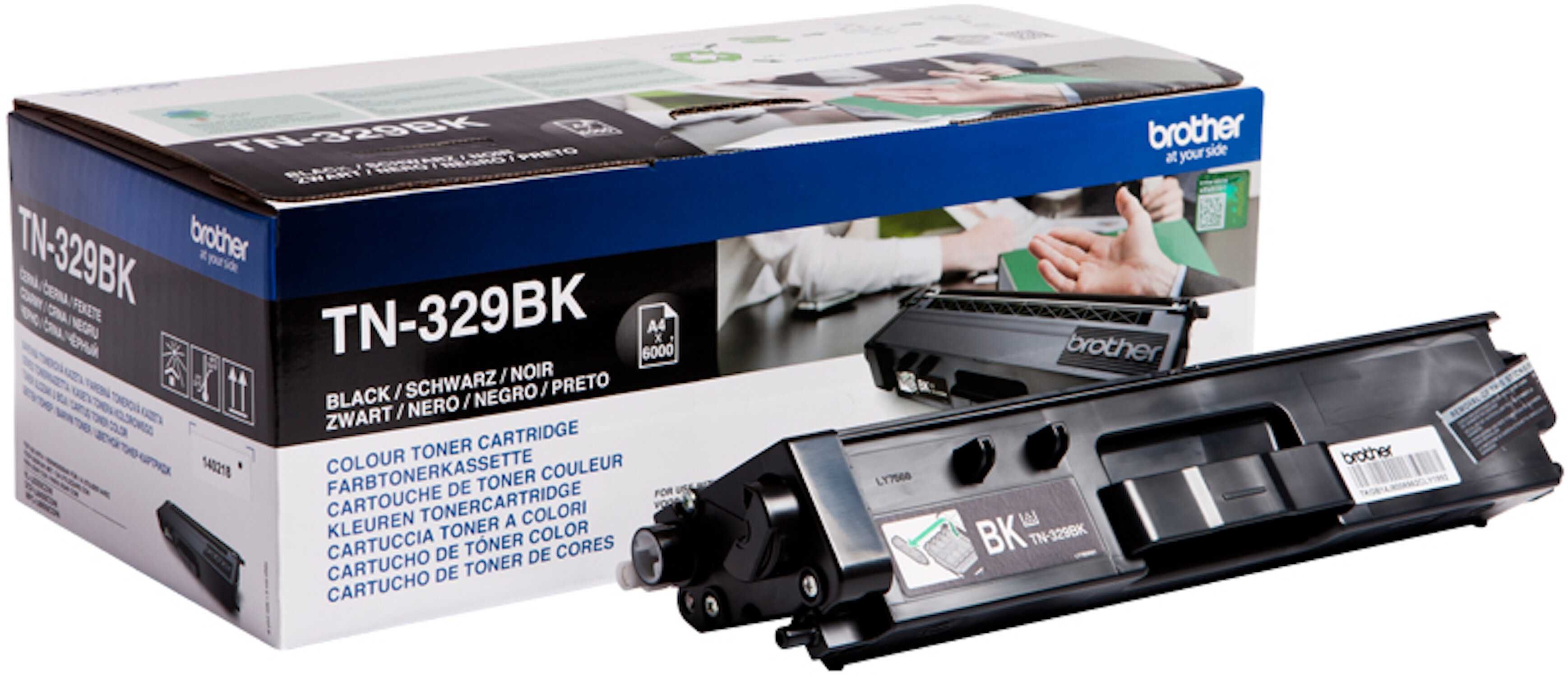 Toner TN-329BK Black Mega Capacidade, duração: 6.000 Pág (Novo)