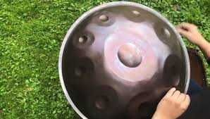 Hand pan/drum inox escuro 9 notas com baquetas