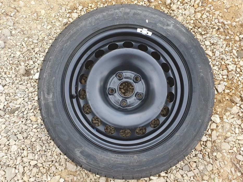 VW KOŁO ZAPASOWE 16 7J ET45 5x112 FELGA STALOWA 3C0601027A OPONA DUNLOP SP SPORT 01 215/55/R16 VW AUDI SEAT SKODA