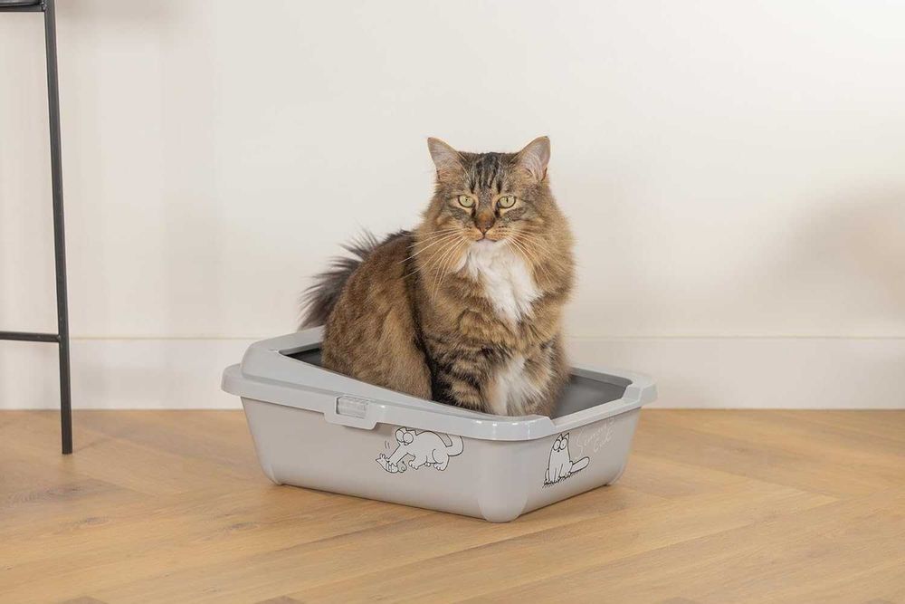 лоток котячий туалет Simon's Cat 51756, 43 см x 32 см x 13 см, сірий