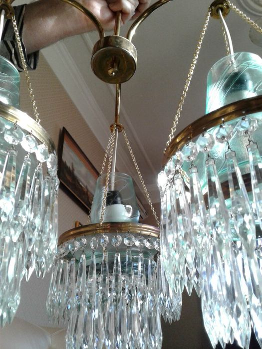 Люстра хрустальная Чехия без деффектов чистая