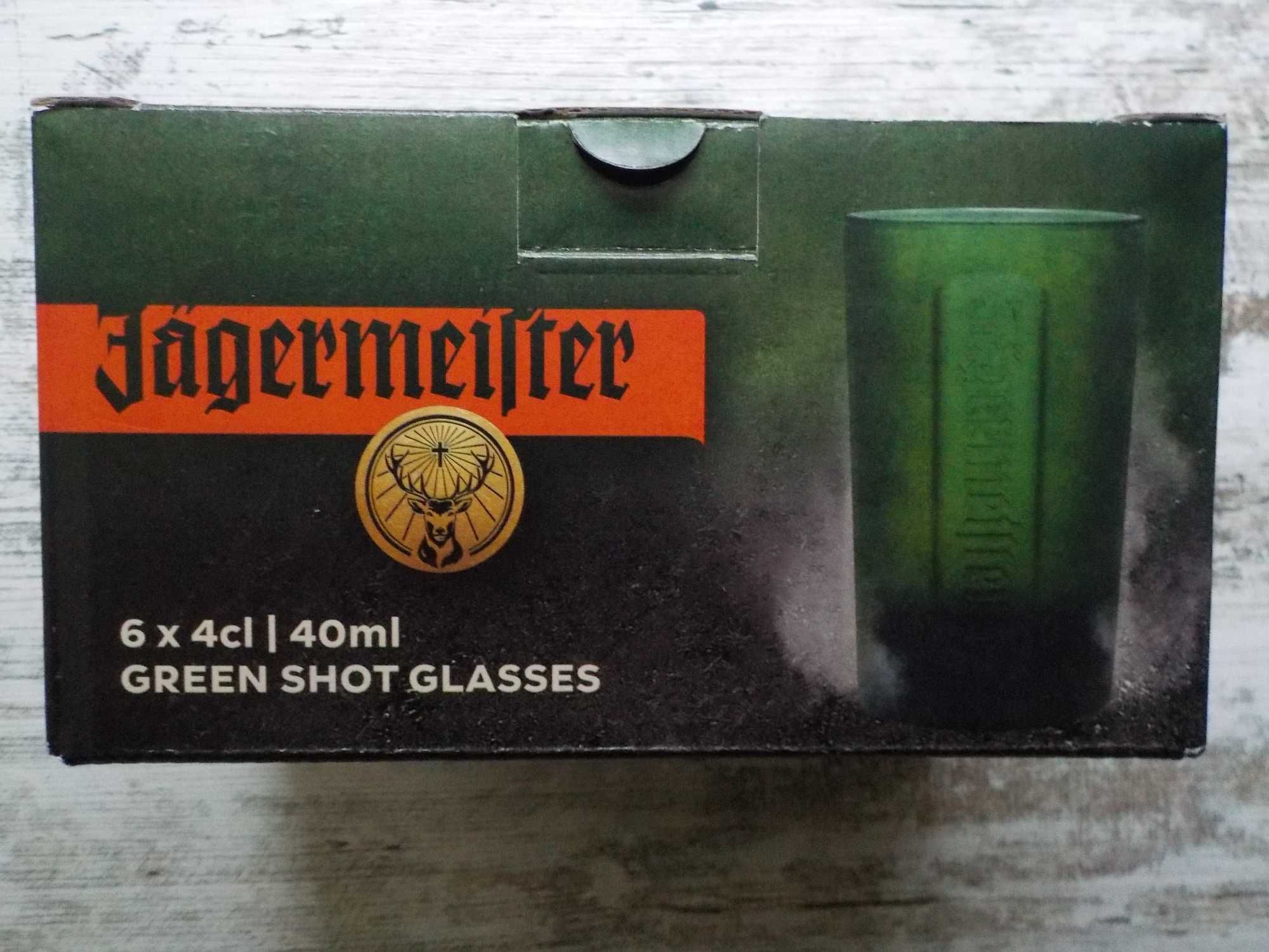 Kieliszki Jagermeister, zielone, nówka!
