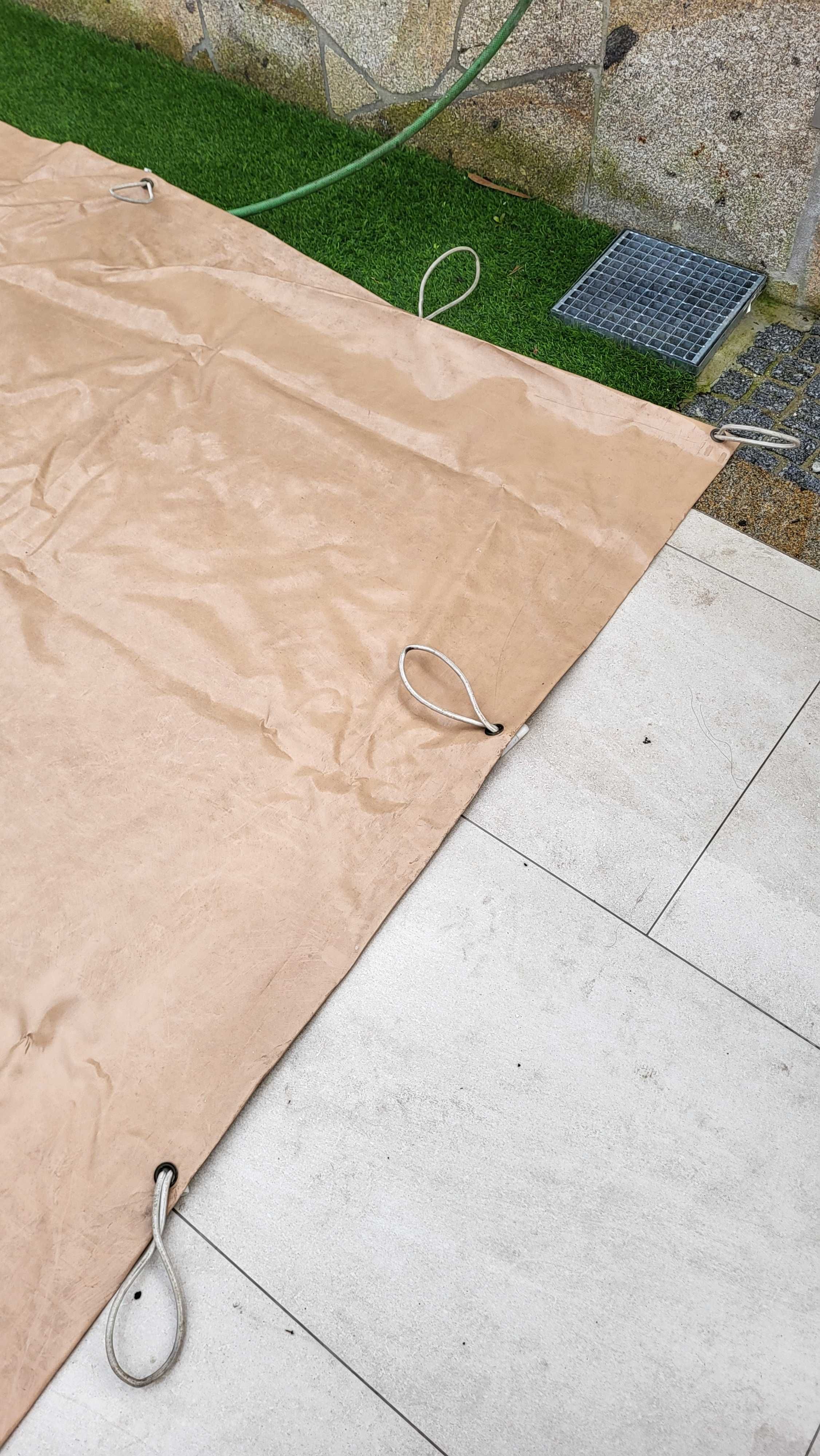 Lona / Cobertura para piscina de 8.50m x 3.50m bege