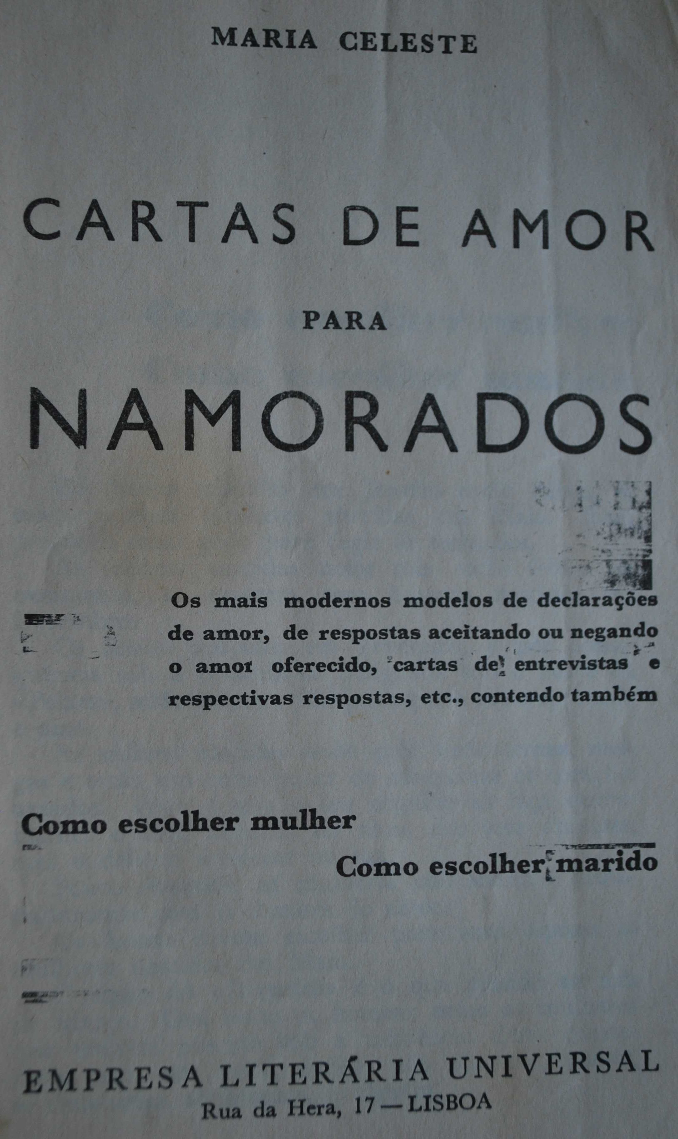 Cartas de Amor Para Namorados (1ª Edição Ano 1980)