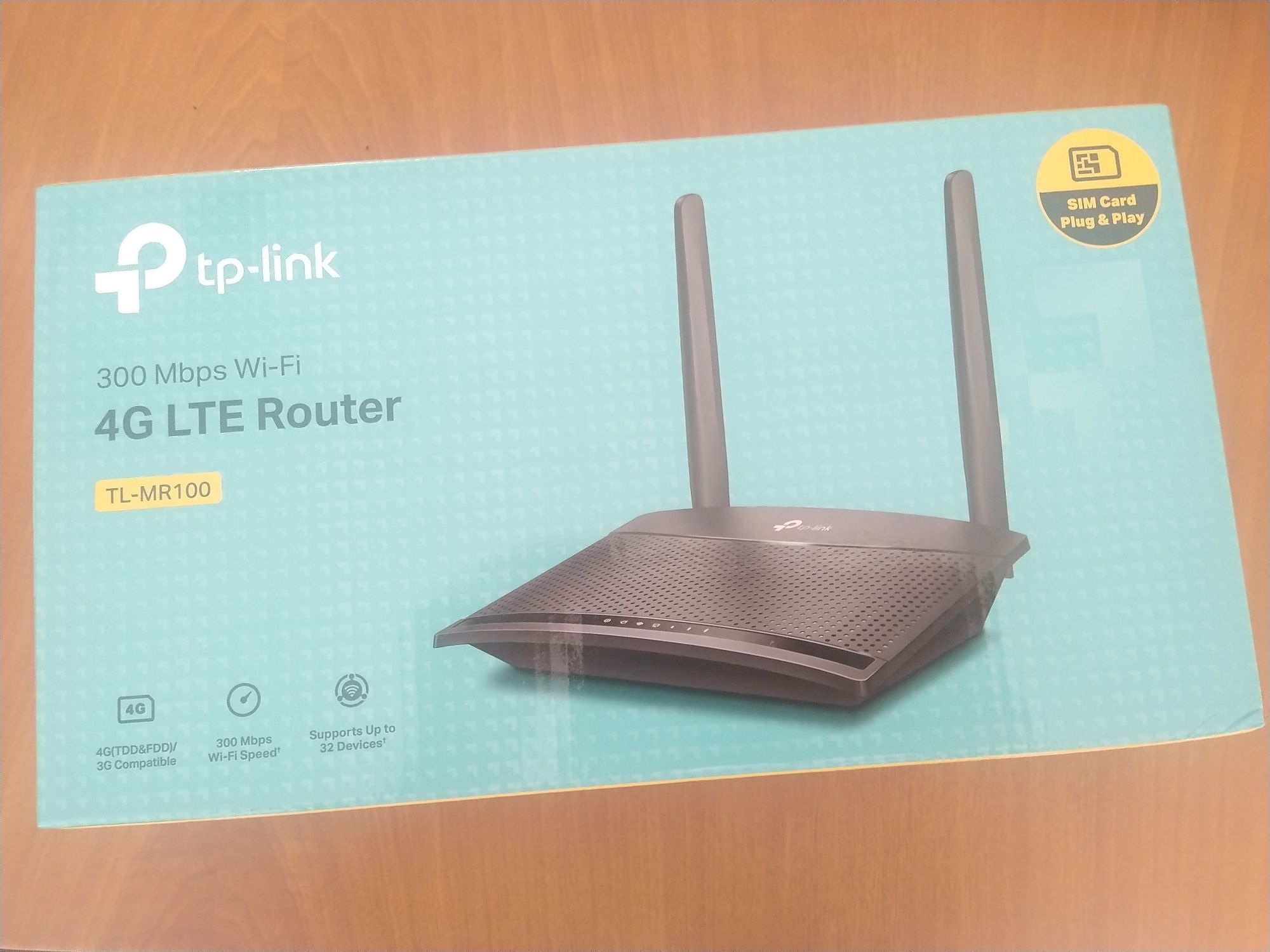 Router TP-Link TL-MR100 N300 Single-Band WiFi 4 4G LTE 10/100Mbps