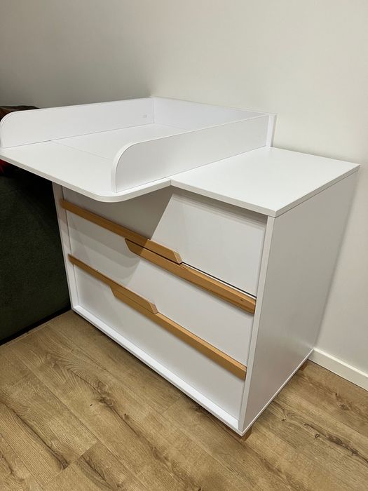 Комод Верес (білий з буковими вставками)